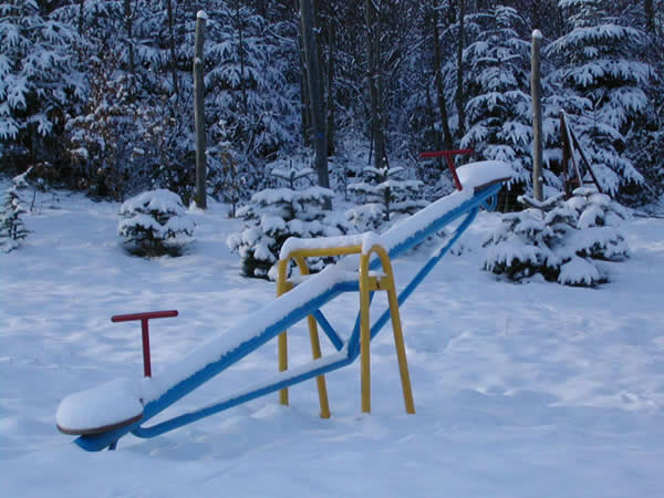 Balanoire sous la neige